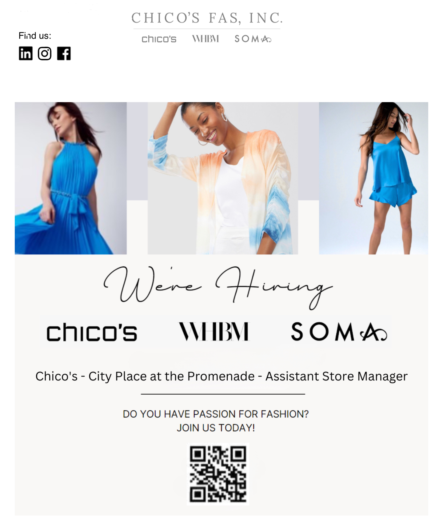 Chico’s Fas is Hiring!